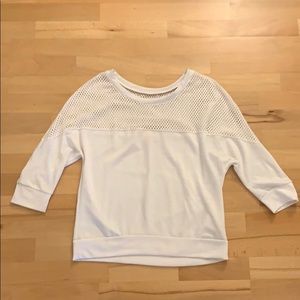White Mesh Sweatshirt
